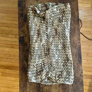 🔥 Handcrafted Chunky Knit Neck Warmer – Cozy Neutral Tones 🧶🤎
